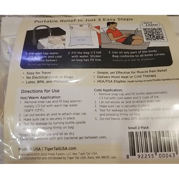 Tiger Tail DrySoak Hot/Cold Water Therapy Pillow Small 2-Pack UPC 892255000436 - Picture 4 of 5
